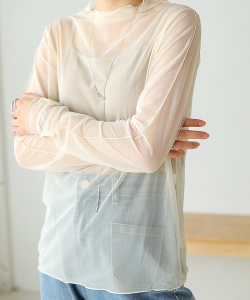 Bab(バブ)の「ベーシックシアートップス(Tシャツ/カットソー・レディース・ブラック/オリーブ/アイボリー/ピンク/パープル/モカ・FREE)」の19枚目の写真