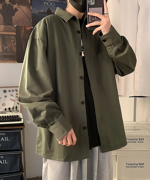 SETUP7（セットアップセブン）の「【SETUP7】ベーシックカラーシャツ SCCH53（シャツ/ブラウス・メンズ・ブラック/ホワイト/カーキ・FREE）」の3枚目の写真