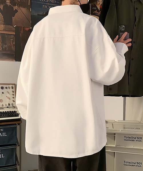 SETUP7（セットアップセブン）の「【SETUP7】ベーシックカラーシャツ SCCH53（シャツ/ブラウス・メンズ・ブラック/ホワイト/カーキ・FREE）」の5枚目の写真