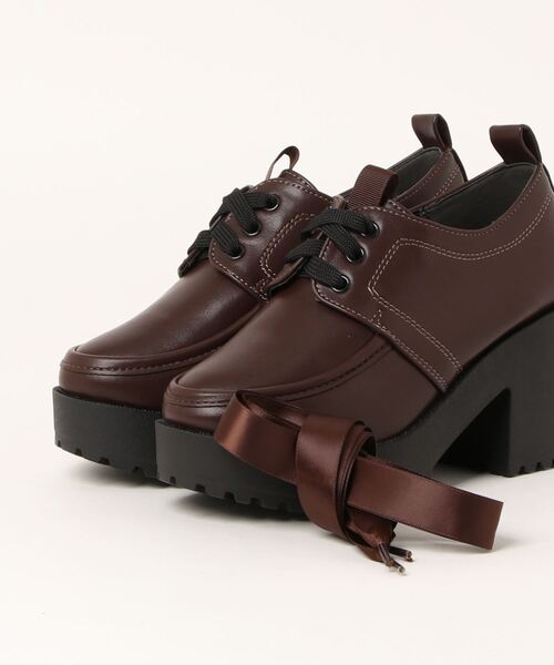 NOFALL(ノーフォール)の「厚底サテンリボンレースアップシューズ(その他シューズ・レディース・ブラック/ダークブラウン/ブラック系その他・LL/3L/SS/S/M/L)」の12枚目の写真