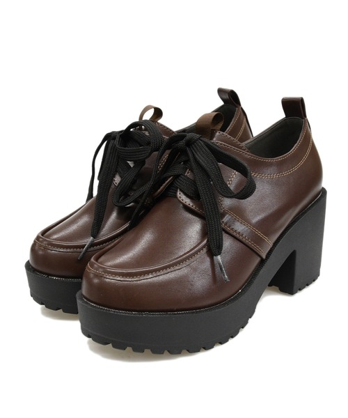 NOFALL(ノーフォール)の「厚底サテンリボンレースアップシューズ(その他シューズ・レディース・ブラック/ダークブラウン/ブラック系その他・LL/3L/SS/S/M/L)」の3枚目の写真