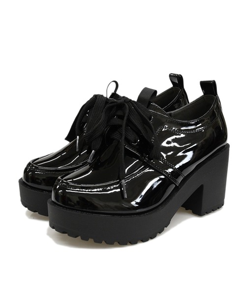 NOFALL(ノーフォール)の「厚底サテンリボンレースアップシューズ(その他シューズ・レディース・ブラック/ダークブラウン/ブラック系その他・LL/3L/SS/S/M/L)」の2枚目の写真