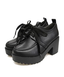 NOFALL | 厚底サテンリボンレースアップシューズ(その他シューズ)