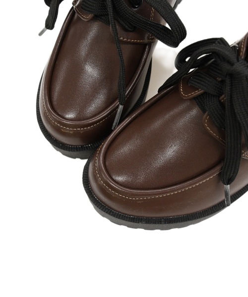 NOFALL(ノーフォール)の「厚底サテンリボンレースアップシューズ(その他シューズ・レディース・ブラック/ダークブラウン/ブラック系その他・LL/3L/SS/S/M/L)」の10枚目の写真