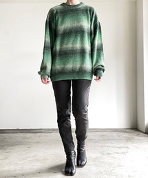 COMMONWARE:GRADATION KNIT C/N L/S/グラデーションニットクルーネック