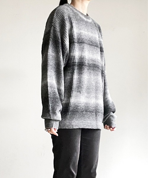 COMMON WARE（コモンウェアー）の「COMMONWARE:GRADATION KNIT C/N L/S/グラデーションニットクルーネック（ニット/セーター・レディース・グリーン/ベージュ/ブラック/マルチ・L/XL/M）」の15枚目の写真