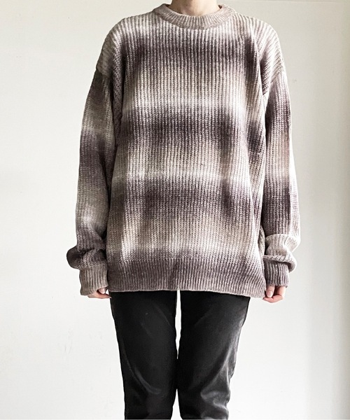COMMON WARE（コモンウェアー）の「COMMONWARE:GRADATION KNIT C/N L/S/グラデーションニットクルーネック（ニット/セーター・レディース・グリーン/ベージュ/ブラック/マルチ・L/XL/M）」の17枚目の写真