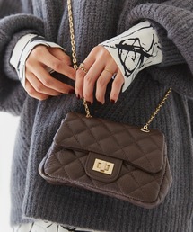 【本革】チェーンキルティングバッグ