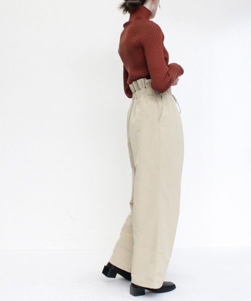 STYLEBLOCK（スタイルブロック）の「ソフトグログランハイウエストストレートパンツ（その他パンツ・レディース・ライトベージュ/ブラック/キャメル/カーキ・M）」の8枚目の写真