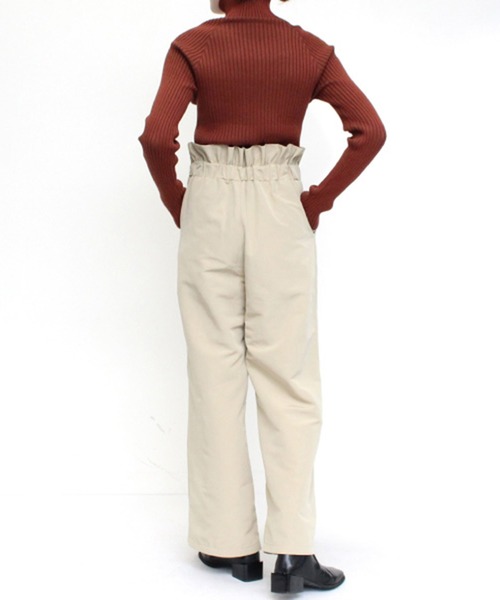 STYLEBLOCK（スタイルブロック）の「ソフトグログランハイウエストストレートパンツ（その他パンツ・レディース・ライトベージュ/ブラック/キャメル/カーキ・M）」の9枚目の写真