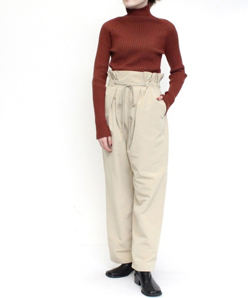 STYLEBLOCK（スタイルブロック）の「ソフトグログランハイウエストストレートパンツ（その他パンツ・レディース・ライトベージュ/ブラック/キャメル/カーキ・M）」の7枚目の写真