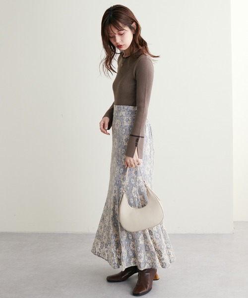 natural couture(ナチュラルクチュール)の「2022AWアイテム/一段階上のおしゃれを楽しめる1枚 袖口釦配色ニット(ニット/セーター・レディース・ピンク/グリーン/モカ/ブラック/アイボリー・FREE)」の19枚目の写真