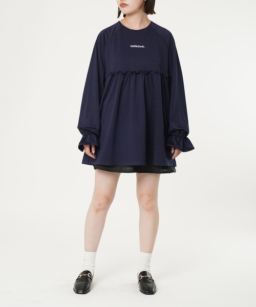 MILKFED.(ミルクフェド)の「COOPER LOGO TUNIC(チュニック・レディース・ブラック/ネイビー・ONE SIZE)」の18枚目の写真