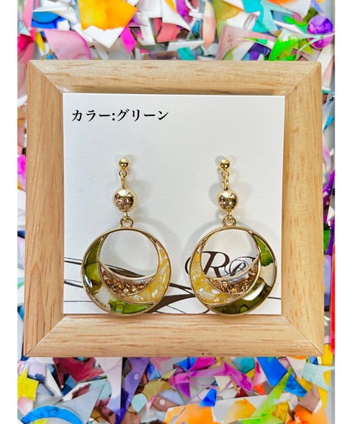 tone(トーン)の「【零-Rei-】彩生シリーズ 環 ピアス(MA)(ピアス(両耳用)・レディース・イエロー/ブルー/グリーン/ターコイズブルー/グリーン系その他/パープル/オレンジ/レッド・FREE)」の2枚目の写真