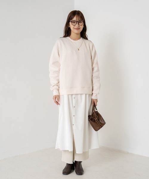 OMNES（オムネス）の「ラインキルトプルオーバー長袖（その他トップス・レディース・ブラック/アイボリー/モカ/ライトカーキ/ピンクベージュ・FREE）」の6枚目の写真