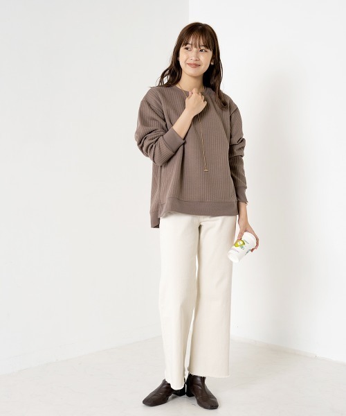 OMNES（オムネス）の「ラインキルトプルオーバー長袖（その他トップス・レディース・ブラック/アイボリー/モカ/ライトカーキ/ピンクベージュ・FREE）」の21枚目の写真