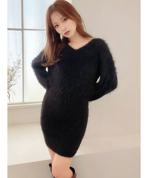 RESEXXY（リゼクシー）の「シャギーミニニットワンピース（ワンピース・レディース・ホワイト/ブラック/ベージュ/ピンク・FREE）」の20枚目の写真