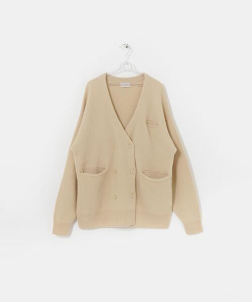 LAATO(ラート)の「LOOSE WOOL CARDIGAN(カーディガン/ボレロ・レディース・チャコールグレー/オフホワイト・FREE)」の1枚目の写真