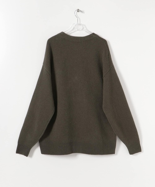 LAATO(ラート)の「LOOSE WOOL CARDIGAN(カーディガン/ボレロ・レディース・チャコールグレー/オフホワイト・FREE)」の7枚目の写真