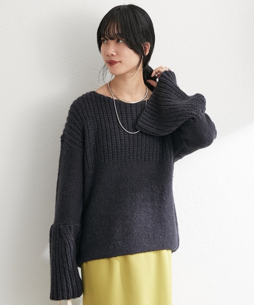 SHENERY（シーナリー）の「ローゲージ畦切替プルオーバー（ニット/セーター・レディース・ネイビー/アイボリー・FREE）」の18枚目の写真