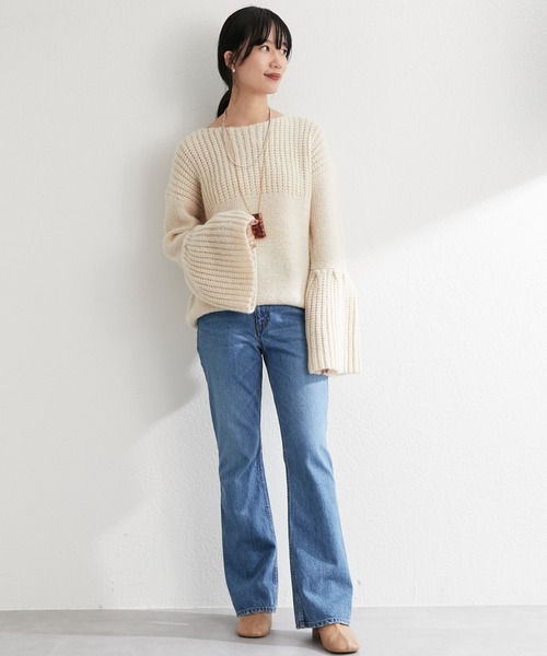 SHENERY（シーナリー）の「ローゲージ畦切替プルオーバー（ニット/セーター・レディース・ネイビー/アイボリー・FREE）」の11枚目の写真