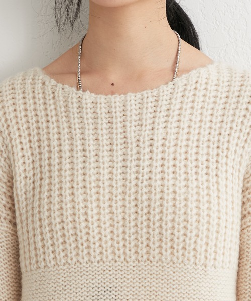 SHENERY（シーナリー）の「ローゲージ畦切替プルオーバー（ニット/セーター・レディース・ネイビー/アイボリー・FREE）」の10枚目の写真