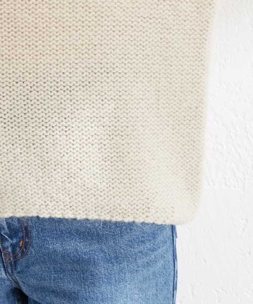 SHENERY（シーナリー）の「ローゲージ畦切替プルオーバー（ニット/セーター・レディース・ネイビー/アイボリー・FREE）」の6枚目の写真