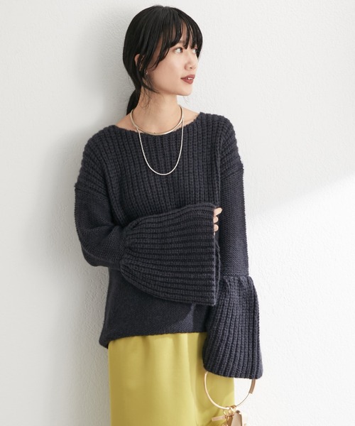 SHENERY（シーナリー）の「ローゲージ畦切替プルオーバー（ニット/セーター・レディース・ネイビー/アイボリー・FREE）」の15枚目の写真
