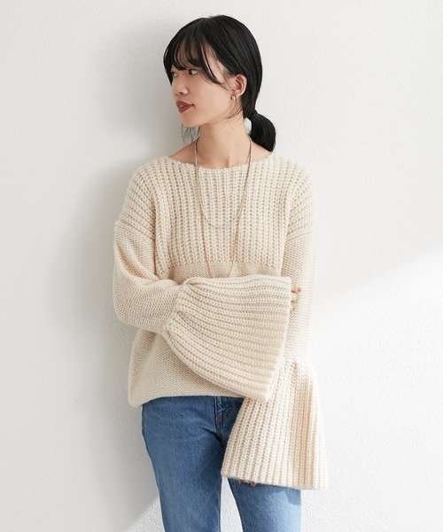 SHENERY（シーナリー）の「ローゲージ畦切替プルオーバー（ニット/セーター・レディース・ネイビー/アイボリー・FREE）」の7枚目の写真