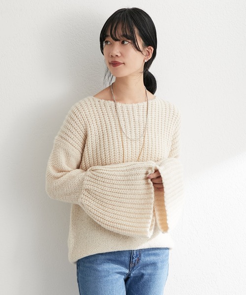 SHENERY（シーナリー）の「ローゲージ畦切替プルオーバー（ニット/セーター・レディース・ネイビー/アイボリー・FREE）」の21枚目の写真