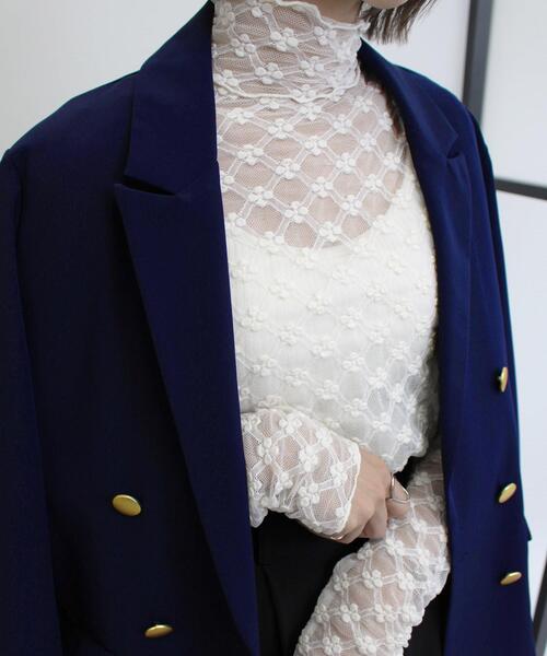 MLI'A（エムリア）の「チュールシアー長袖トップス（Tシャツ/カットソー・レディース・オフホワイト/ホワイト系5/ブラック系5/ブラック/ブラウン/グレー系7・M）」の2枚目の写真