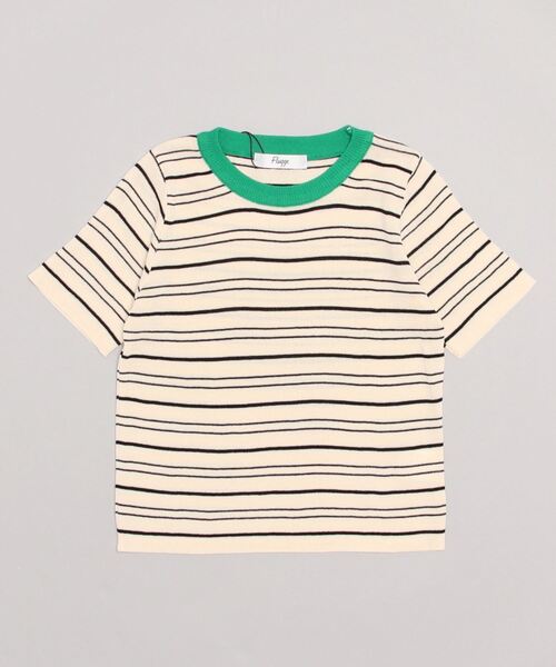 Flugge（フラッジー）の「crew neck border knit/クルーネックボーダーニット（ニット/セーター・レディース・グリーン/ブラック×グリーン・FREE）」の5枚目の写真