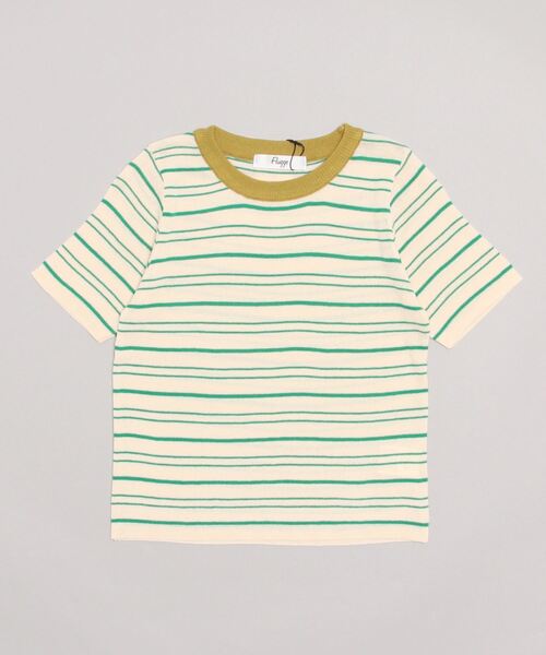 Flugge（フラッジー）の「crew neck border knit/クルーネックボーダーニット（ニット/セーター・レディース・グリーン/ブラック×グリーン・FREE）」の4枚目の写真