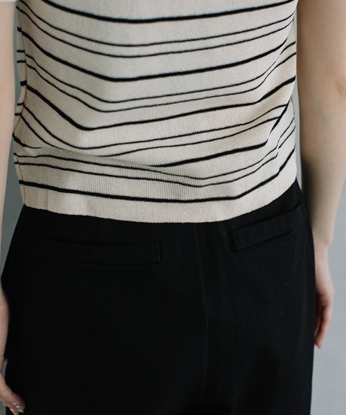 Flugge（フラッジー）の「crew neck border knit/クルーネックボーダーニット（ニット/セーター・レディース・グリーン/ブラック×グリーン・FREE）」の7枚目の写真