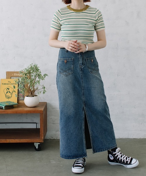 Flugge（フラッジー）の「crew neck border knit/クルーネックボーダーニット（ニット/セーター・レディース・グリーン/ブラック×グリーン・FREE）」の18枚目の写真