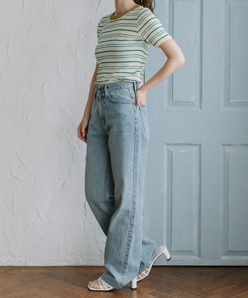 Flugge（フラッジー）の「crew neck border knit/クルーネックボーダーニット（ニット/セーター・レディース・グリーン/ブラック×グリーン・FREE）」の22枚目の写真