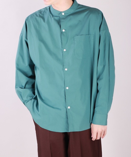 WESTSEA(ウエストシー)の「オーバーサイズバンドカラーシャツ(シャツ/ブラウス・メンズ・ベージュ/ネイビー/ブラック/ホワイト/ネイビー×ホワイト/ブルー/グリーン/ホワイト×ブラック・M/L)」の6枚目の写真