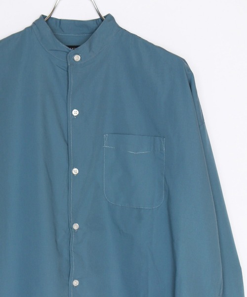 WESTSEA(ウエストシー)の「オーバーサイズバンドカラーシャツ(シャツ/ブラウス・メンズ・ベージュ/ネイビー/ブラック/ホワイト/ネイビー×ホワイト/ブルー/グリーン/ホワイト×ブラック・M/L)」の15枚目の写真