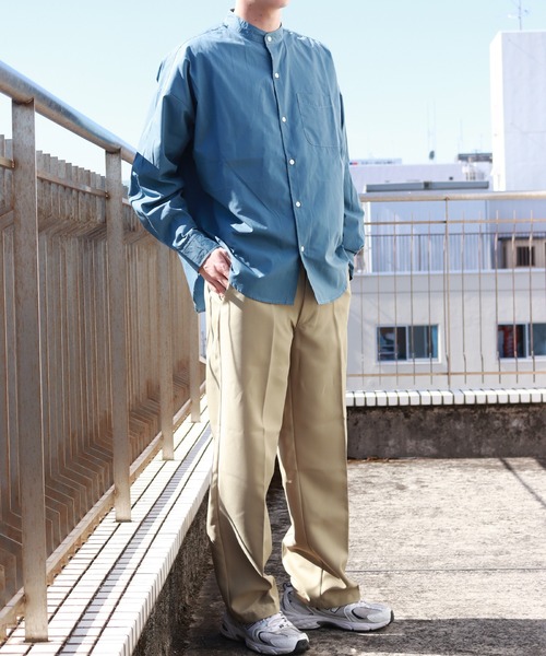 WESTSEA(ウエストシー)の「オーバーサイズバンドカラーシャツ(シャツ/ブラウス・メンズ・ベージュ/ネイビー/ブラック/ホワイト/ネイビー×ホワイト/ブルー/グリーン/ホワイト×ブラック・M/L)」の22枚目の写真