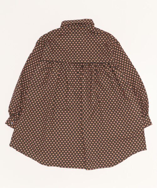 sandy（サンディー）の「【sandy】プリントレギュラーカラーチュニックブラウス（シャツ/ブラウス・レディース・ダークグリーン/マスタード/グリーン/ブラウン・FREE）」の5枚目の写真