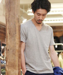 417 EDIFICE | ◇シリコンウォッシュ ピマテンジクVネック S/S(Tシャツ/カットソー)