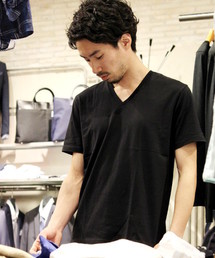 417 EDIFICE | ◇シリコンウォッシュ ピマテンジクVネック S/S(Tシャツ/カットソー)