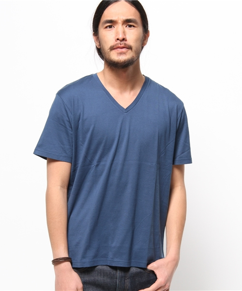 417 EDIFICE（フォーワンセブンエディフィス）の「◇シリコンウォッシュ ピマテンジクVネック S/S（Tシャツ/カットソー・メンズ・ブラック/チャコールグレー/ホワイト/カーキ/ネイビー/ブルー・SMALL/MEDIUM/LARGE）」の20枚目の写真