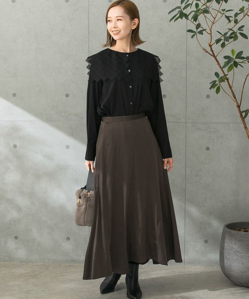 URBAN RESEARCH ROSSO WOMEN(アーバンリサーチ ロッソ)の「パネルラインサテンフレアスカート(スカート・レディース・ミント/ドット/ブラウン・38/36)」の21枚目の写真