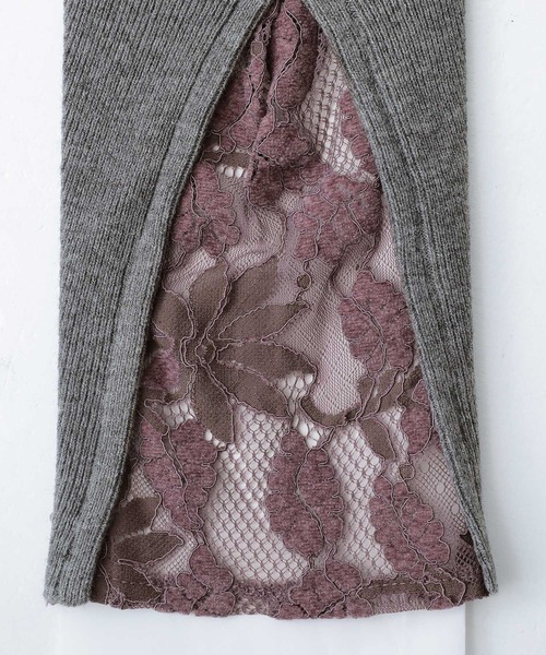 n'OrLABEL（ノアールレーベル）の「『袖レース配色リブニット』（ニット/セーター・レディース・ブラック/オフホワイト/チャコールグレー・1/2）」の20枚目の写真