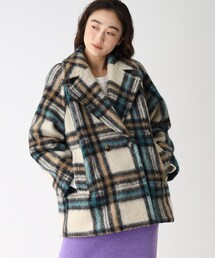 OPAQUE.CLIP | 【Mapel／マペル】ウールMIX チェック柄コート(ピーコート)