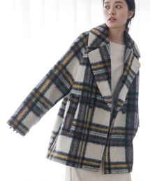 ◆【Mapel／マペル】ウールMIX チェック柄コート
