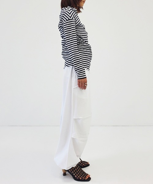 Cabana(カバナ)の「【Cabana/カバナ】Jane/ワンショルダートップス(Tシャツ/カットソー・レディース・ホワイト/カーキ・FREE)」の9枚目の写真