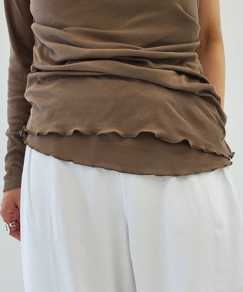 Cabana(カバナ)の「【Cabana/カバナ】Jane/ワンショルダートップス(Tシャツ/カットソー・レディース・ホワイト/カーキ・FREE)」の16枚目の写真