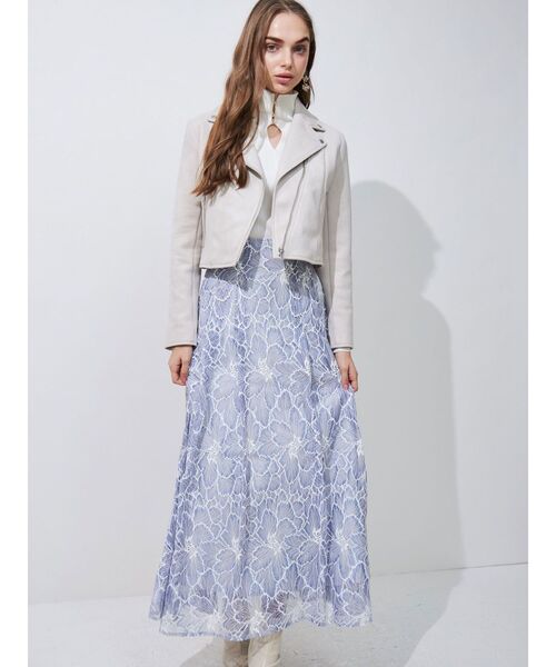 MERCURYDUO（マーキュリーデュオ）の「フェイクスエードコンパクトライダースジャケット（ライダースジャケット・レディース・ベビーピンク/ベージュ・FREE）」の13枚目の写真